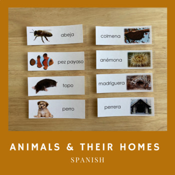 Animals and Their Homes in Spanish by Escuelita Montessori | TPT