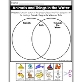 Animals and Things in the Water Venn Diagram Worksheet