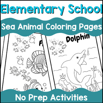 Preview of Animals and Under the Sea Ocean Fish Coloring Sheets