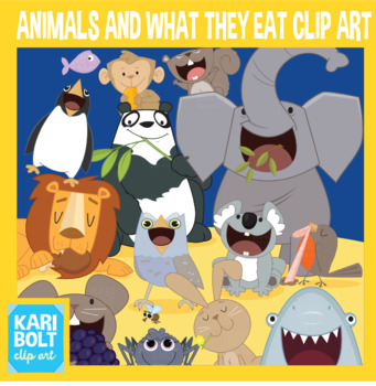 Preview of Animals and What They Eat Clip Art