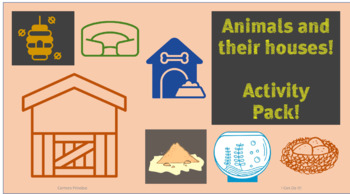 Animals and their Houses! Activity Pack! (Good for Online learning)