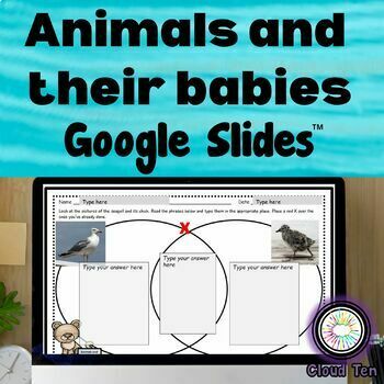 Preview of Animals and their babies in Google Slides™ 