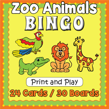 Zoo Animals Bingo - Zoo Animals Game by Drag Drop Learning | TpT