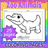 Animals at the Zoo Coloring Pages / Sheets
