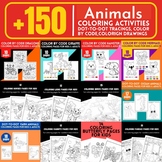 +150 Animals coloring activities for kids: dot-to-dot, col