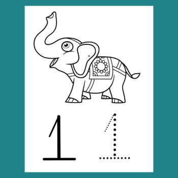 Animals coloring pages and write numbers by THE BEBY GENIUS ACADEMY