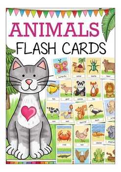 Preview of 90 Animals flash cards - growing bundle, animal, ESL / English vocabulary