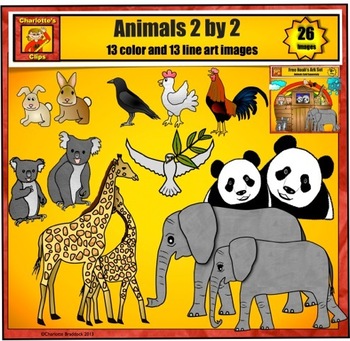 Preview of Animals 2 by 2 Clip Art Set