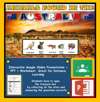 Animals found in Australia: Interactive Google Slides + PPT + Worksheet