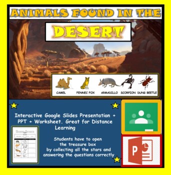 Preview of Animals found in the Desert: Google Classroom+ PPT+Worksheet (DL)