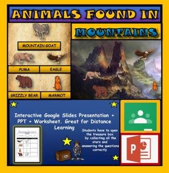 Preview of Animals found in the Mountains: Interactive Google Slides + PPT + Worksheet