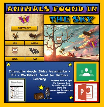 Preview of Animals found in the Sky: Interactive Google Slides + PPT + Worksheet