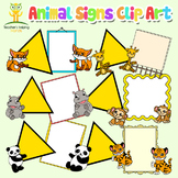 Animals holding signs clip art - (Add your own text) warni