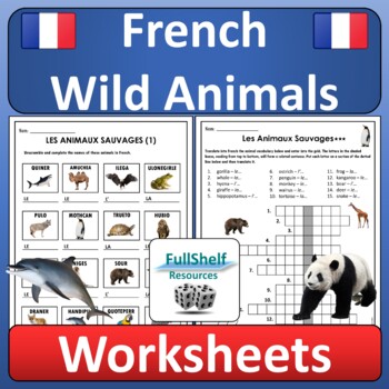 French Animals (Les animaux) Distance Learning worksheets