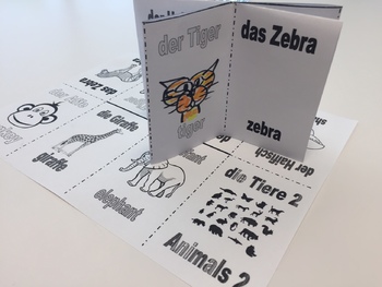 Preview of Animals in German 2 - Foldable Mini Booklet