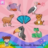 Animals in South America Clipart, PreK - 5th, coloring