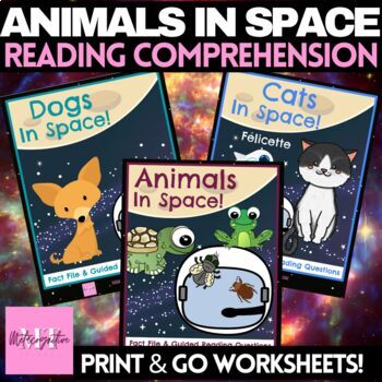 Preview of Animals in Space Bundle Reading Comprehension Worksheet