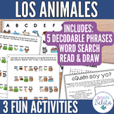 Animals in Spanish Fun Activities - los animales Sub Plans