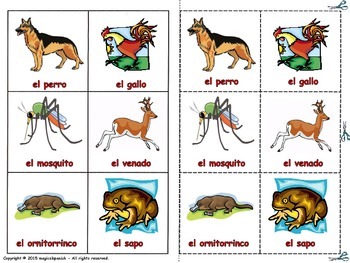 Animals in Spanish - Lottery by Magicalspanish | TPT