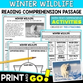 Animals in Winter Reading Passages with Questions Snow Day