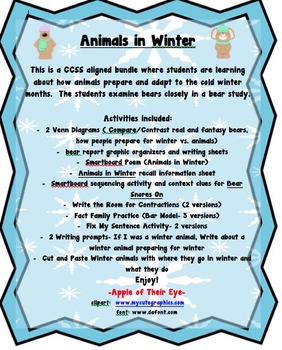 Preview of Animals in Winter Unit