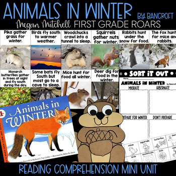 Preview of Animals in Winter by Bancroft Mini Book Companion Reading Comprehension