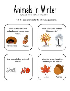 Animals in the Winter Comprehension by Kris' Worksheets and Presentations