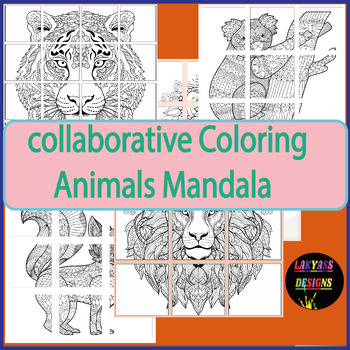 Preview of Animals mandala Collaborative Poster: Fun for Kids and Adults - Activies Bundle