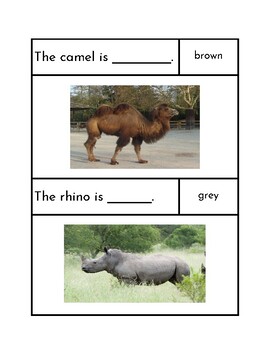 Preview of Animals of Africa FREEBIE!! Color Matching Activity