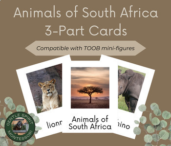 Preview of Animals of South Africa 3-Part Cards (TOOB aligned)