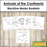 Animals of the Continents Booklets - Blackline Masters