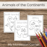 Animals of the Continents Coloring Pages - Montessori Geog