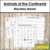 Animals of the Continents Sorting - Blackline Masters