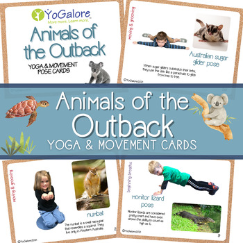 Preview of Australian Outback Animal Yoga & Movement Pose Cards - Educational Activity