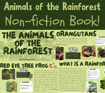 Preview of Animals of the Rainforest Non-Fiction Book / Presentation