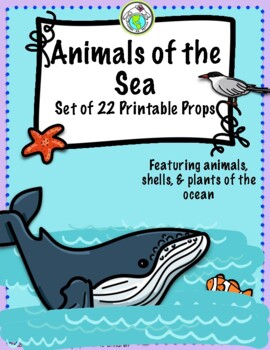 Animals of the Sea Ocean Printable Props for Any Language by Mundo de Pepita