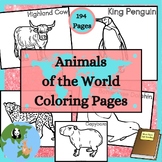 Animals of the World Coloring Pages Bundle