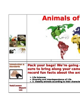 Preview of Animals of the World Webquest