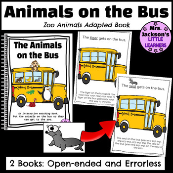 Animals on the Bus Adapted and Interactive Books | Zoo Theme | TPT