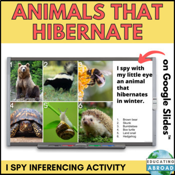 Preview of Animals that Hibernate in Winter Activity | I Spy Science Game on Google Slides™