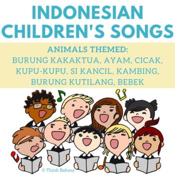 Preview of Animals themed Indonesian children's song posters (Lagu anak-anak populer)