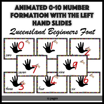 Preview of Animated 0-10 Number Formation with the Left Hand Queensland Font Slides