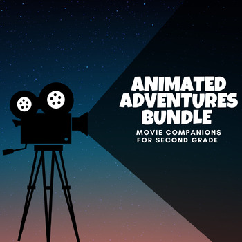 Preview of Animated Adventures Bundle - Movie Companion Worksheet Bundle for 2nd Grade