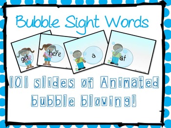 Preview of Animated Bubble Blowing Sight Word-Warm Up