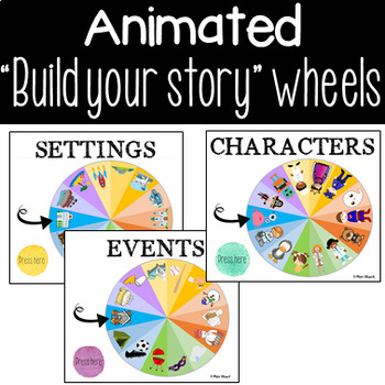 Preview of Animated "Build your story" wheels/spinners |Distance learning| creative writing