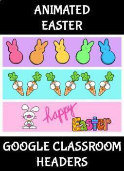 Preview of Animated Easter Google Classroom Headers