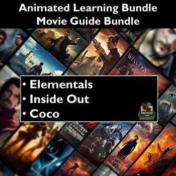 Preview of Social Emotional Learning Movie Guide Bundle: Elementals, Inside Out, & Coco!