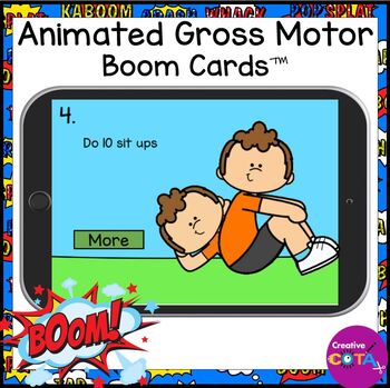 Preview of Animated Exercises Gross Motor Occupational Therapy SEL Brain Break Boom Cards™