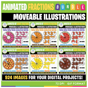 Preview of Animated Fractions Clip Art Mega BUNDLE! - 926 GIFS!