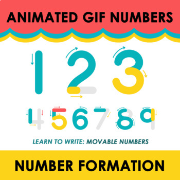 Preview of Animated GIF Numbers,  Number Tracing, Learn Numbers, TpT Sellers